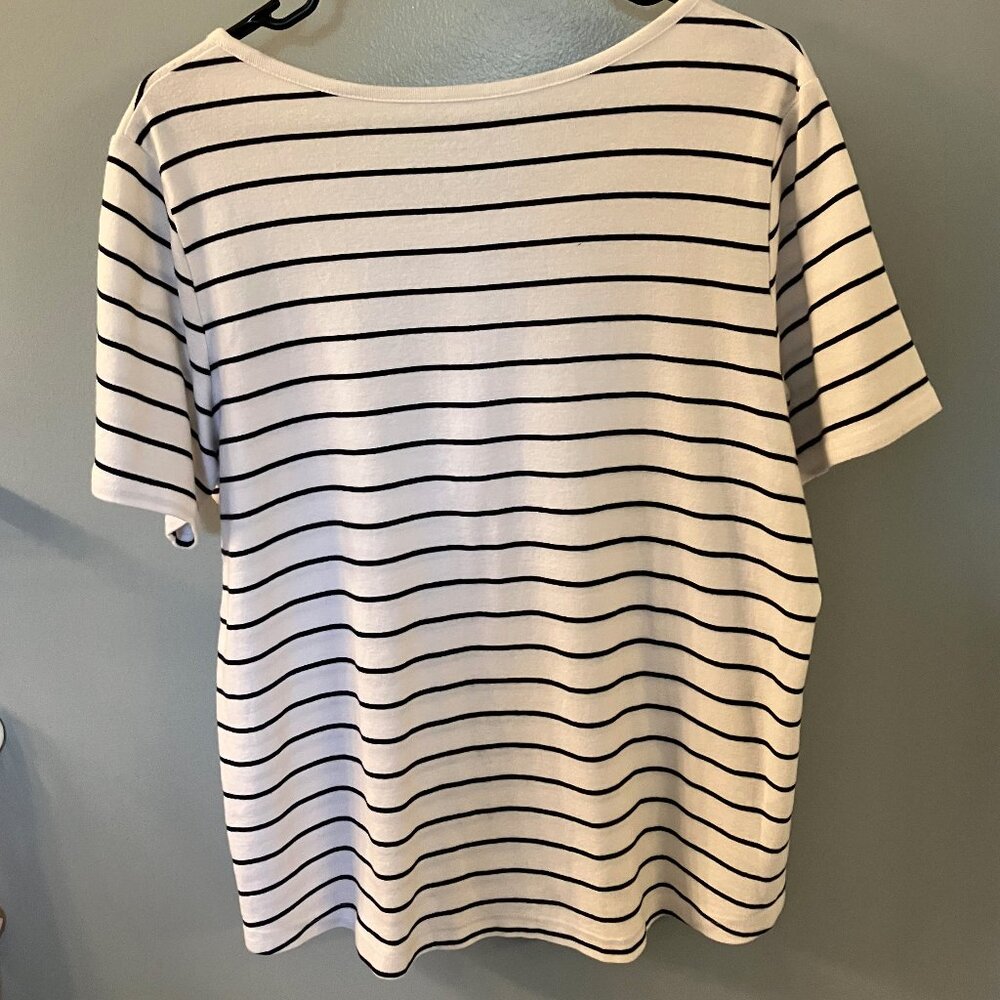 Croft & Barrow Classic Tee Black/White Stripes Size 1X - Picture 6 of 6